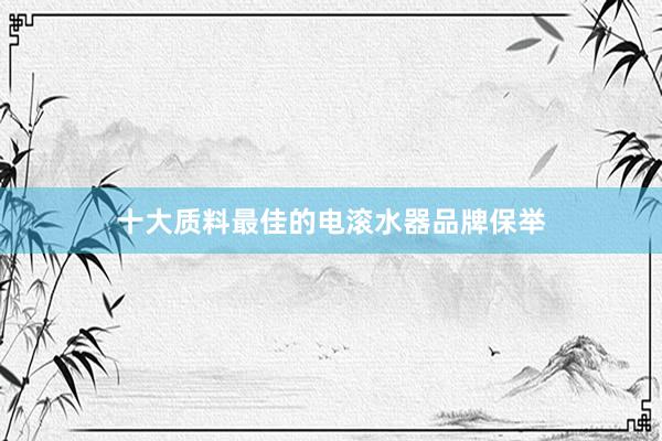 十大质料最佳的电滚水器品牌保举