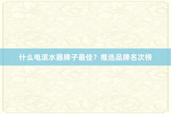 什么电滚水器牌子最佳？推选品牌名次榜